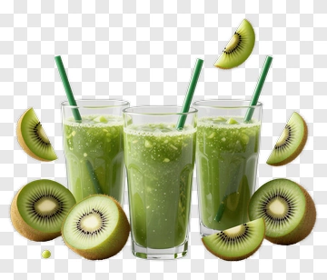Green Kiwi Smoothies In Glasses PNG