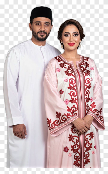 Couple In Traditional Arabic Clothing PNG