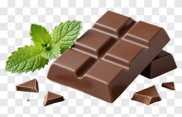 Chocolate Bar With Mint Leaves PNG