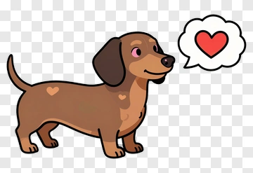 Cartoon Dog With Love Heart PNG