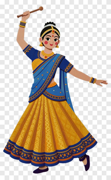 Traditional Indian Dancer In Colorful Attire PNG