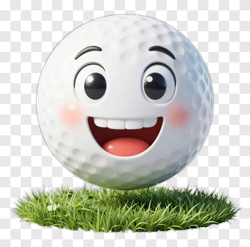Cartoon Golf Ball With A Happy Face PNG
