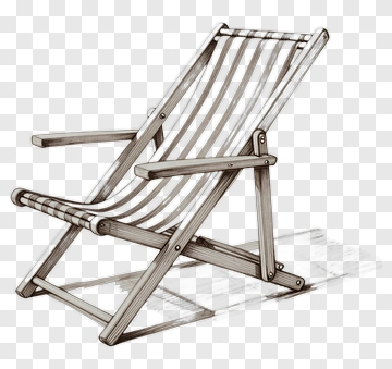 Wooden Deck Chair PNG