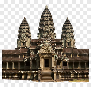 Angkor Wat Style Temple Structure PNG