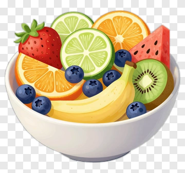 Colorful Fruit Salad In A Bowl PNG