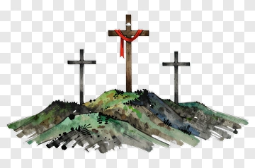 Watercolor Crosses On A Hill PNG
