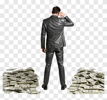 Businessman Considering Money Options PNG