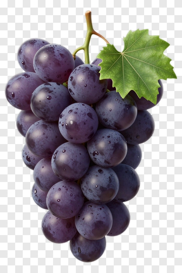 Fresh Grapes With Green Leaf PNG
