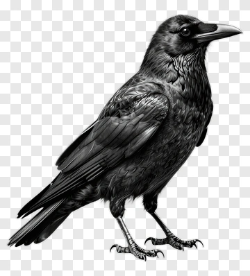 Black Raven Standing PNG