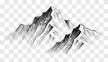 Black And White Mountain Landscape PNG