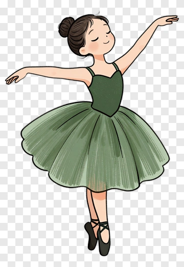 Ballet Dancer In A Green Tutu PNG