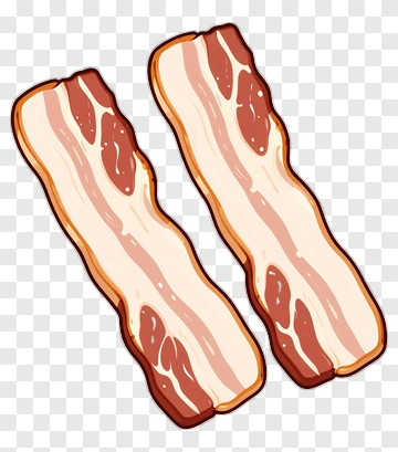 Cartoon Bacon Strips PNG