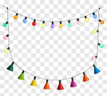 Colorful String Of Party Lights PNG