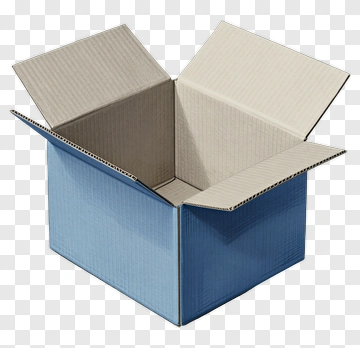 Open Blue Cardboard Box PNG