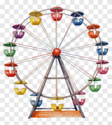 Colorful Ferris Wheel PNG