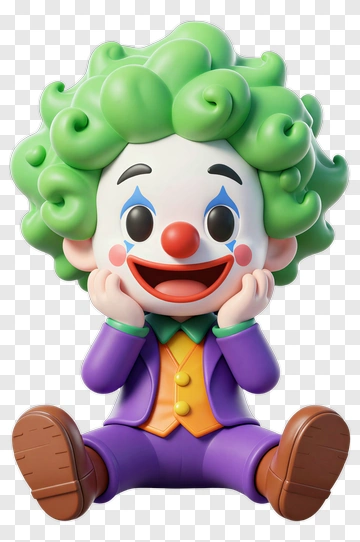 Cartoon Clown Sitting With A Happy Expression PNG
