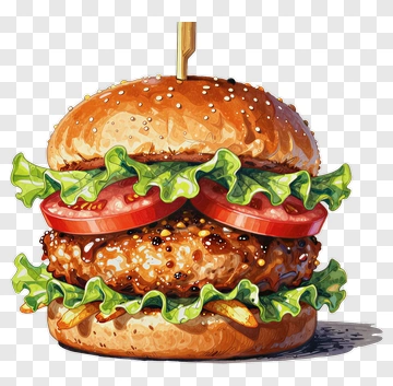 Delicious Hamburger With Lettuce And Tomato PNG