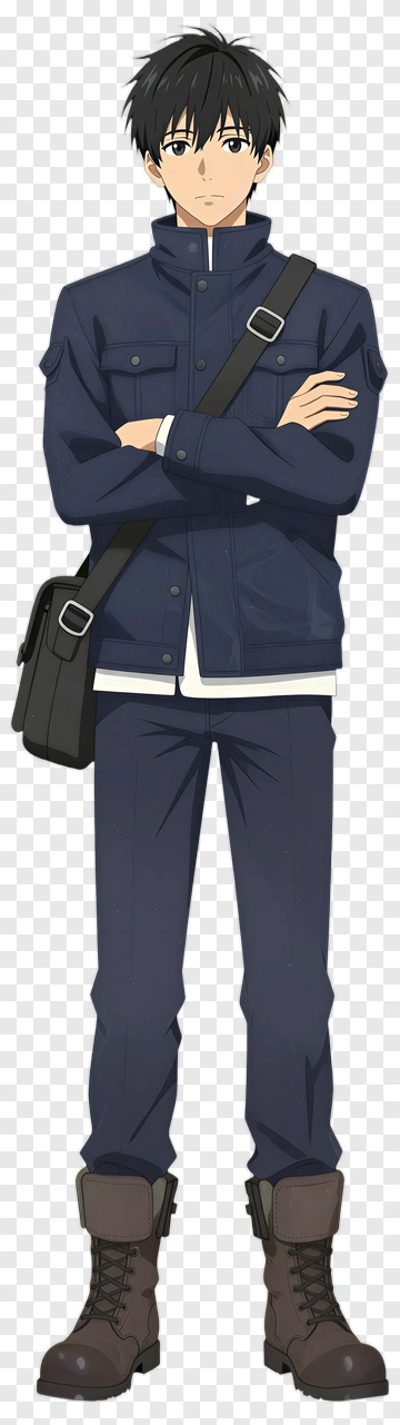 Young Man In Casual Outfit With Messenger Bag PNG