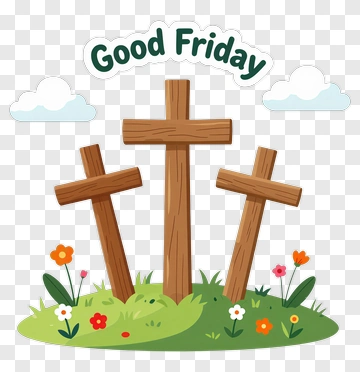 Good Friday Crosses With Flowers PNG
