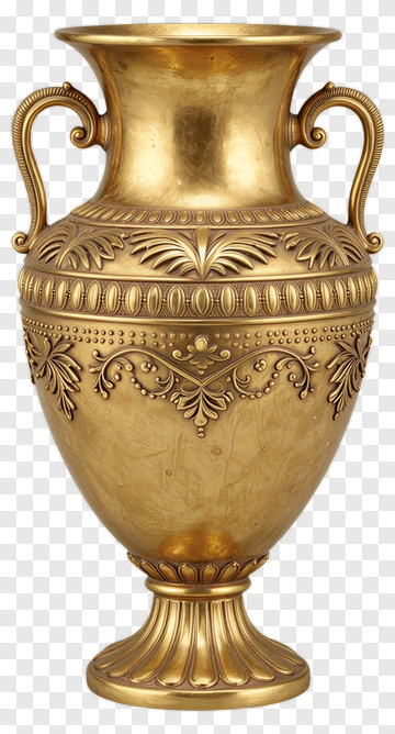 Decorative Gold Vase PNG