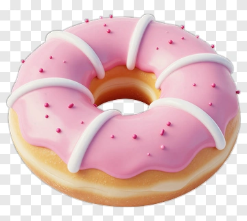 Pink Frosted Donut With Sprinkles PNG
