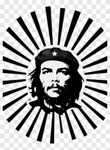 Che Guevara Portrait With Radiating Lines PNG