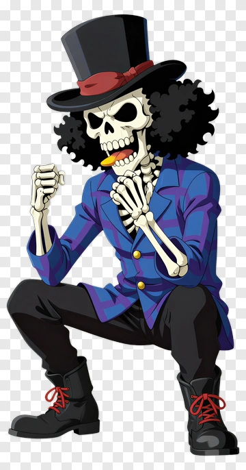 Skeleton Character In A Blue Jacket And Hat PNG