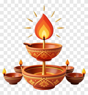 Traditional Oil Lamp With Flames PNG