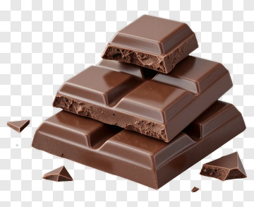 Chocolate Bar Stack With Broken Pieces PNG