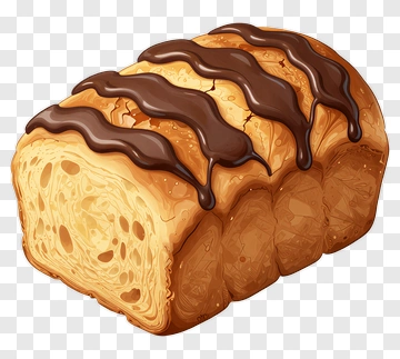 Chocolate Drizzled Bread Loaf PNG