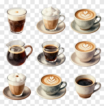 Coffee Variety In Artistic Style PNG