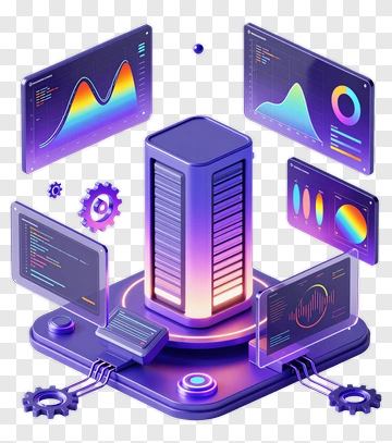 3D Data Server With Analytics Dashboard PNG