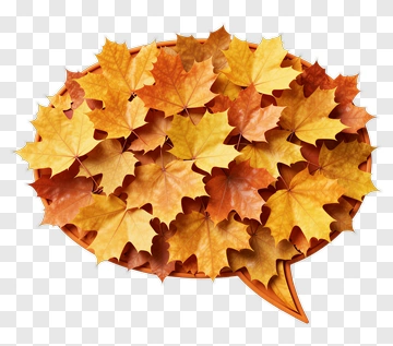 Autumn Leaves In A Speech Bubble PNG