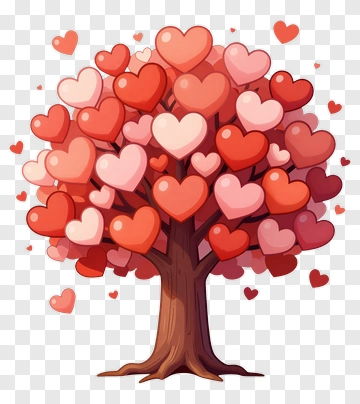 Colorful Heart Tree PNG