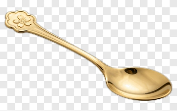 Gold Spoon With Floral Design PNG