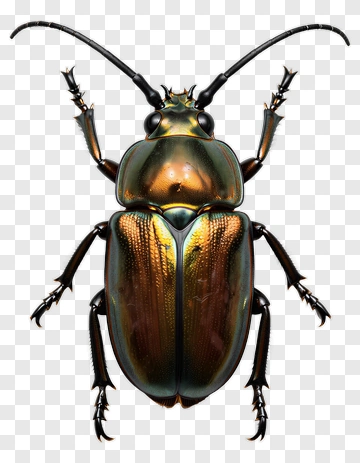 Realistic Beetle With Shiny Exoskeleton PNG