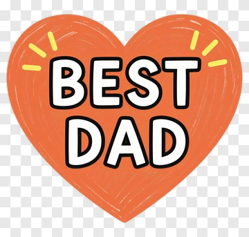 Best Dad Heart Design PNG