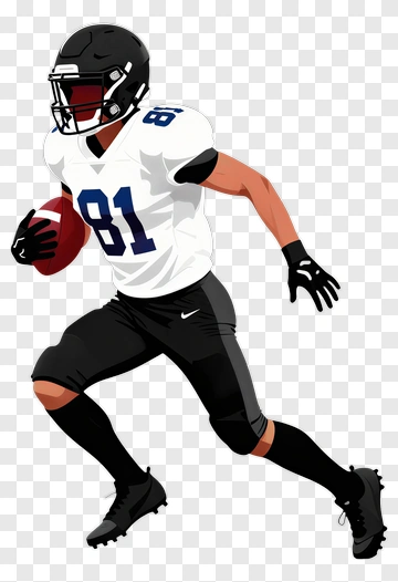 Football Player Running With A Ball PNG