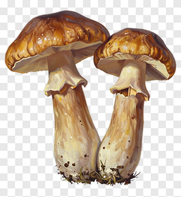 Mushrooms Growing Together PNG