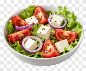 Fresh Salad With Tomatoes, Onions, And Feta Cheese PNG
