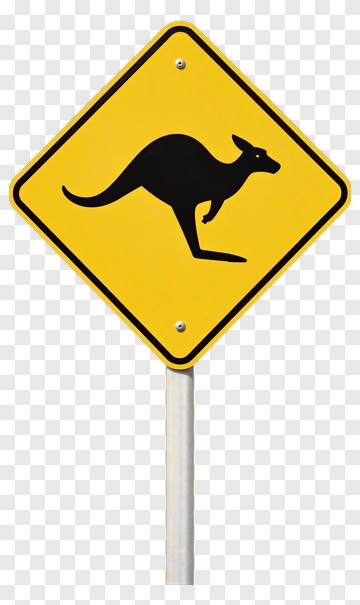 Kangaroo Crossing Sign PNG