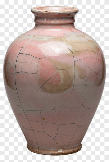 Ceramic Vase With Cracked Finish PNG