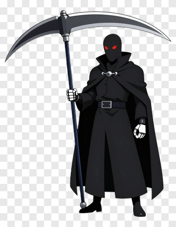Cartoon Grim Reaper Holding A Scythe PNG