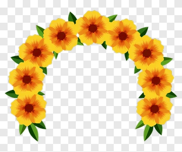 Colorful Floral Wreath PNG