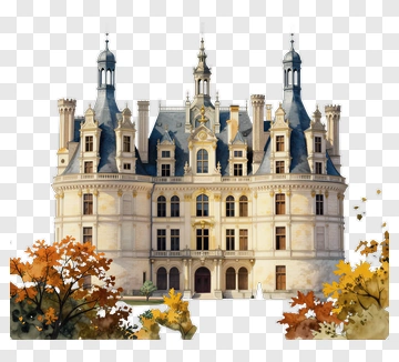 Château With Autumn Foliage PNG