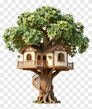 Tree House In A Large Tree PNG