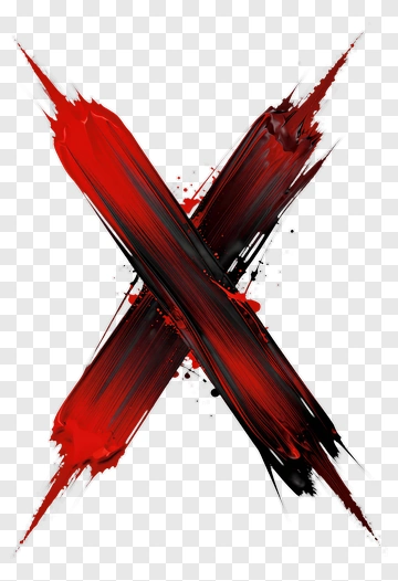 Red And Black Brush Stroke X PNG