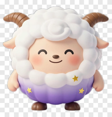 Cute Cartoon Sheep Character PNG