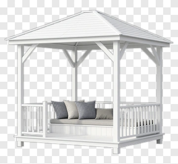 White Outdoor Gazebo With Cushions PNG