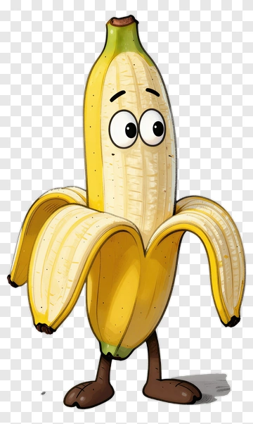 Cartoon Banana Character Standing PNG